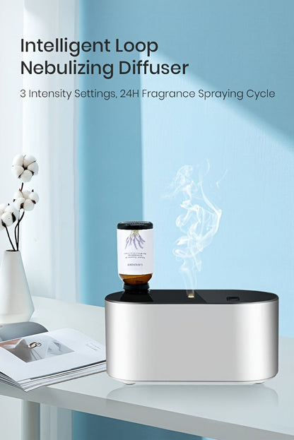 Essential Oil Diffuser Waterless Aroma Diffuser – USB Mini Humidifier, 3 Misting Modes, Color LED Lights, Auto Circulation for Home, Office & Car