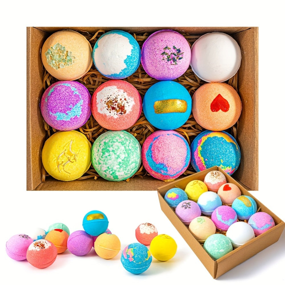 Ocean Bath Bombs Gift Set 20pcs Sea Themed Fizzy Bath Salt Balls Fun Treasure Shapes Colorful Scented Spa Bombs for Women Girls Kids Birthday Christmas Easter Holiday Variety Pack
