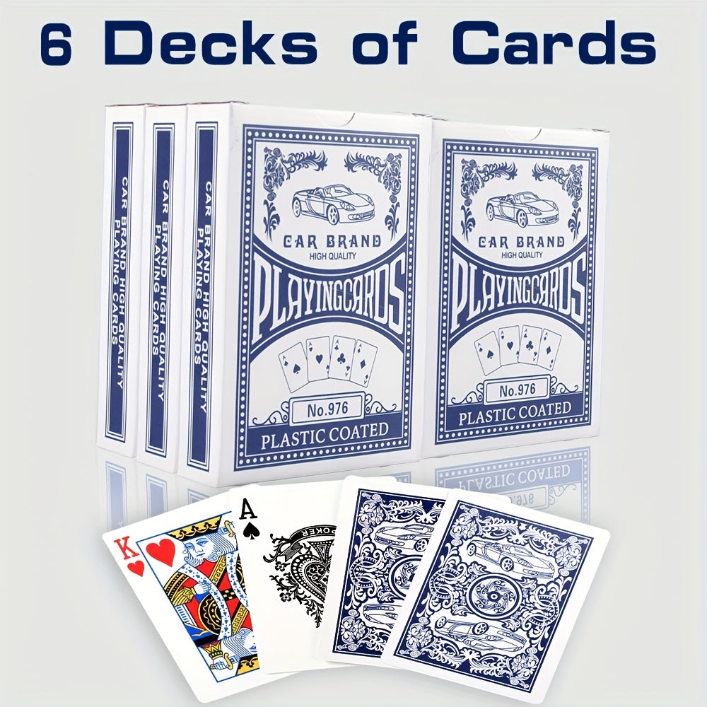 Premium Playing Cards Bulk Pack 6/12/24 Decks – Standard Index 2.5x3.5 Inch Durable Coated Cardstock, Blue & Red Decks for Poker Euchre Canasta Family Game Night Parties & Gifts