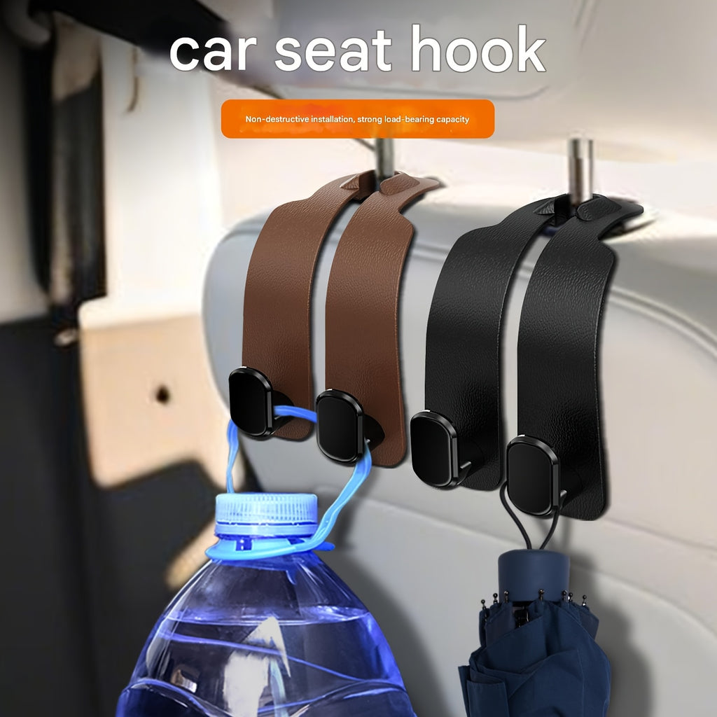 2-Hook Car Seat Back Hook Cover, Hidden Design, Double Hooks, Multi-Functional, Universal, Suitable for All Car Models