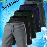 5-piece assorted color shorts (with zippered pockets)