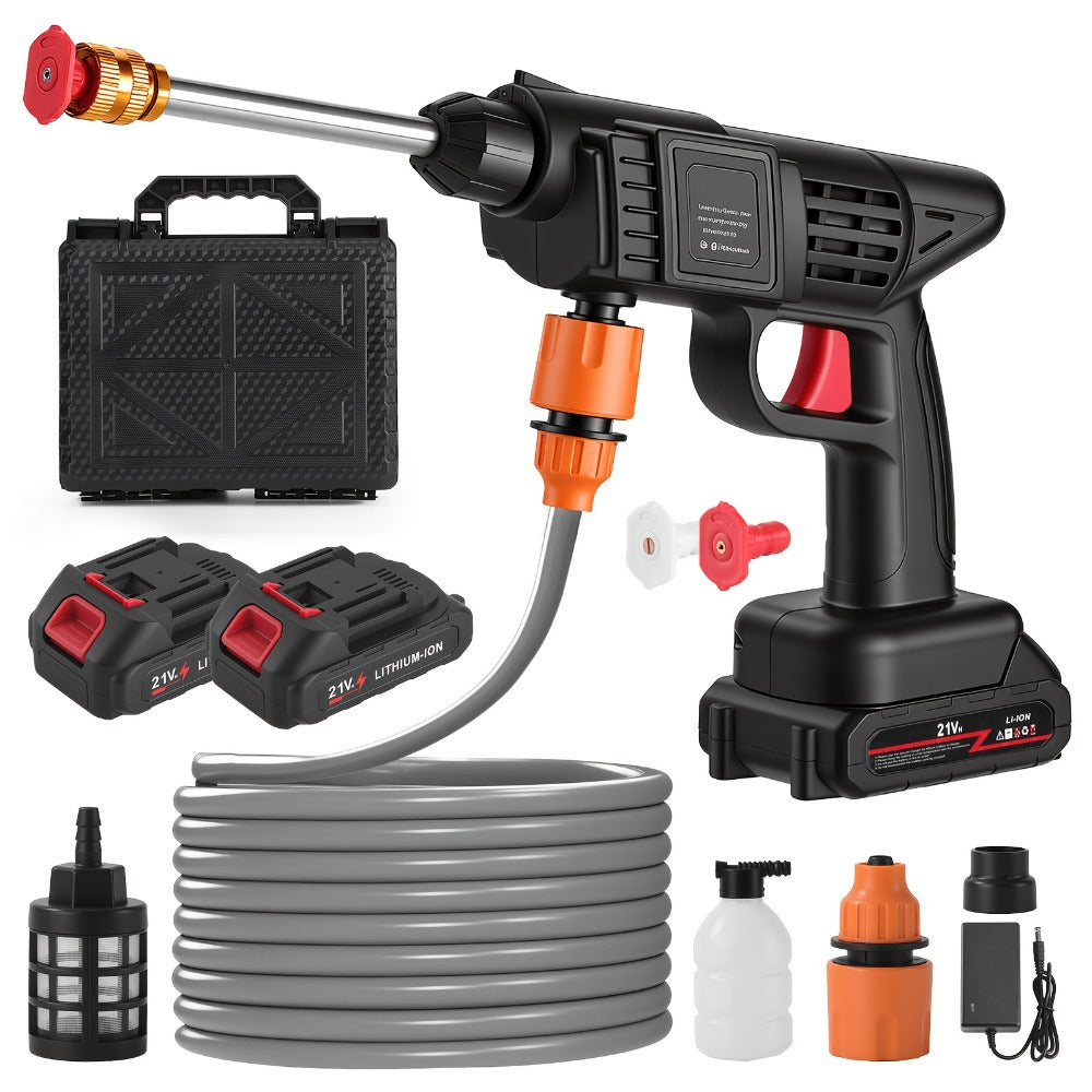 Cordless Pressure Washer 300W - 6-in-1 Nozzle, 1.3GPM Handheld Car Wash Gun with 15000mAh Battery, 60-Min Runtime for Car, Home, Garden & Floor Cleaning