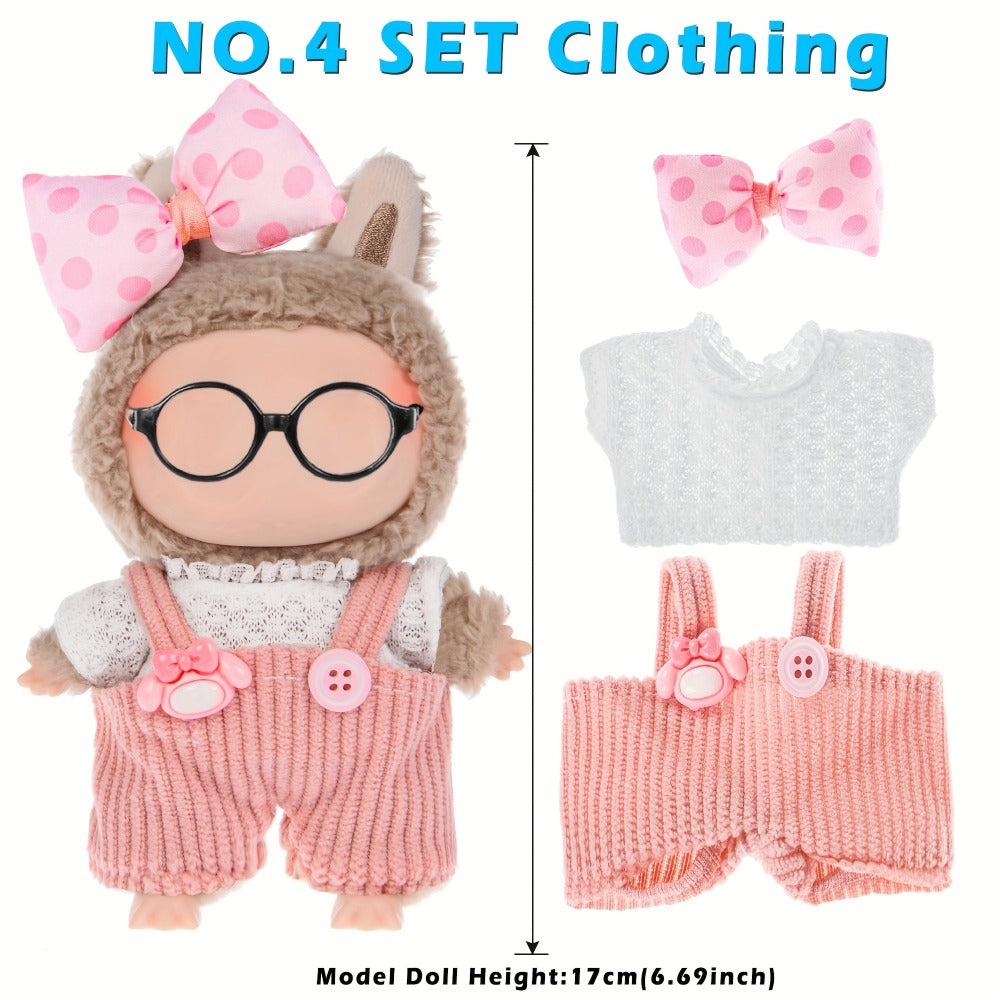 Doll Outfits Set 6 Pack for 17cm 6.7 Inch Miniature Dolls 6 Unique Fashion Designs Mix Match Clothing Collection No Doll Included Birthday Christmas Gift for Girls Kids
