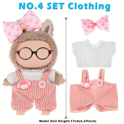 Doll Outfits Set 6 Pack for 17cm 6.7 Inch Miniature Dolls 6 Unique Fashion Designs Mix Match Clothing Collection No Doll Included Birthday Christmas Gift for Girls Kids
