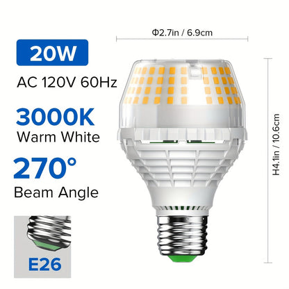 A19 LED Light Bulb 20W 3000 Lumens 250W Equivalent High Brightness Non-Dimmable – E26 Base 270 Degree Beam Angle 25000H Lifespan, 5000K Daylight & 3000K Warm White for Home Office Indoor Lighting