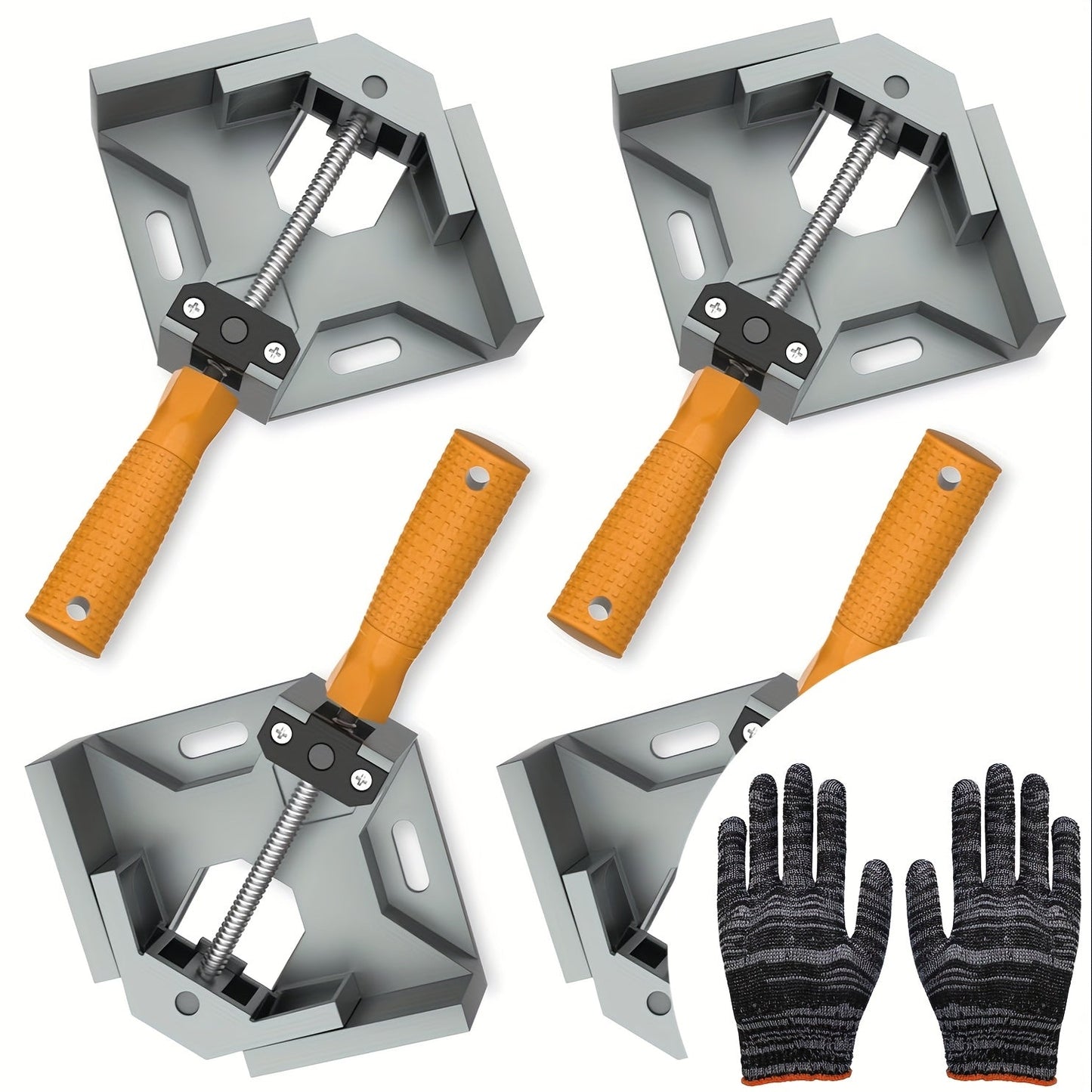 Right Angle Woodworking Clamp Set 2 & 4-Piece – Adjustable Aluminum Alloy Swing Jaw, 90-Degree Corner Clamps for Welding, Furniture Assembly, Framing & DIY Woodworking Projects