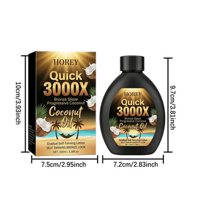 Self Tanning Lotion Coconut Extract Gradual Sunless Tanner 100ml - Natural Sun-Kissed Glow Streak-Free Moisturizing Body Lotion for Women Men All Skin Tones Year-Round Bronze Tan