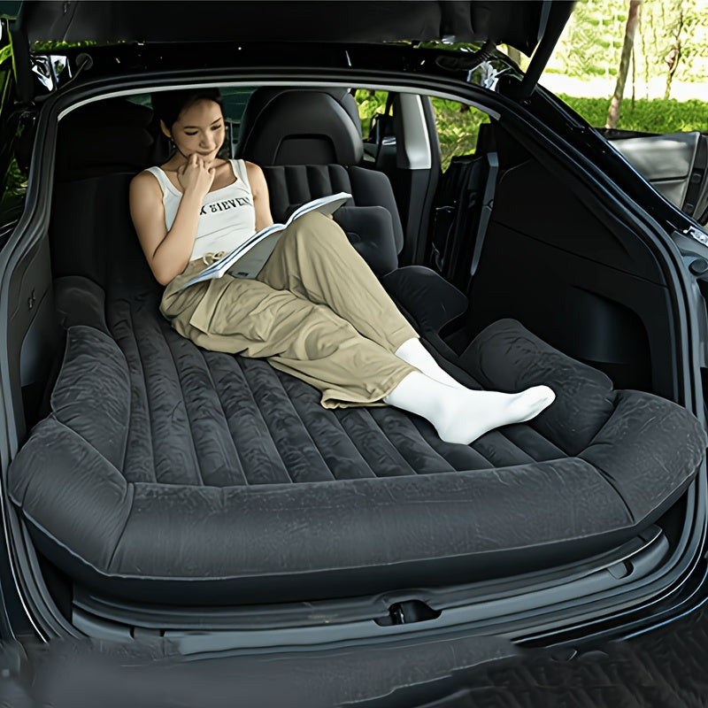 SUV Inflatable Thick Travel Camping Bed with 2 Pillows And Air Pump, Dedicated Portable Inflatable Mattress for SUV Trunk And Back Seat, Suitable for RVs, Trucks, Outdoor Camping, Beaches, Road Trips, Etc.
