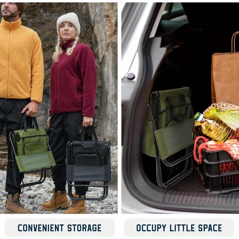 Lightweight Backpack Camping Chair Folding Stool with Backrest – Compact Portable Outdoor Seat, Heavy Duty Support, for Camping, Hunting & Fishing, Available in 3 Colors, 1pc or 2pcs