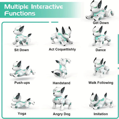 Robot Dog Toy for Kids Upgraded Intelligent Electronic Pet – AI Dialog Interaction Stunt Performance Programmable Behavior Interactive Companion STEM Birthday Halloween Christmas Gift Boys Girls