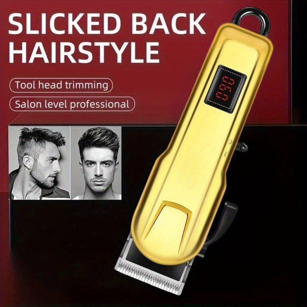 Adjustable Alloy Blade Hair Clipper Set for Men — USB Rechargeable Cordless Trimmer for Home, Salon & Travel, Gift Box Edition for Husband Boyfriend Father, Rose Red Golden Classic Styles