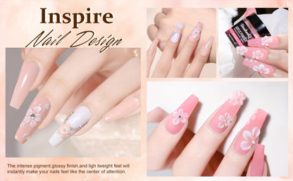 Acrylic Nail Kit Full Set with Electric Nail Drill Machine Acrylic Powder Liquid Monomer Nail Tips UV LED Lamp Art Decoration & Manicure Tools - Complete Beginner Professional Starter Kit