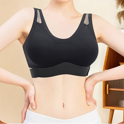 Electric Chest Massager Vibration Rechargeable - Intelligent Constant Temperature Heating Massage Bra for Women, Multi-Functional Wearable Chest Massager for Home Use, Sports Cross-Back Design XXL Size