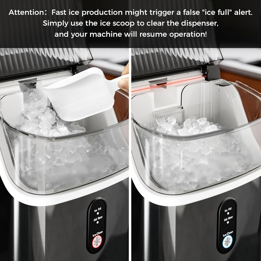 Chewable Ice Maker Countertop – 35 Lbs Nugget Pebble Ice or 26 Lbs Bullet Ice, Self-Cleaning, Includes Ice Scoop & Basket, Perfect Holiday Gift for Home, Kitchen, Easter, Halloween & Christmas