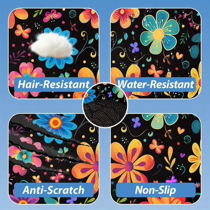 Car Cargo Mat Anti-Slip with Floral Pattern – Universal Trunk Liner Pad for Pets & Dogs, High Temperature Resistant, Waterproof Car Interior Accessory for SUV, Camping & Outdoor Use