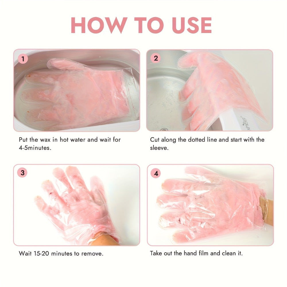 Paraffin Wax Moisturizing Hand & Foot Mask WAXKISS - Non-Greasy Skin Softening Treatment Lavender & Grapefruit Scent - Portable Spa Mask for Dry Cracked Hands Feet Skin Elasticity Women