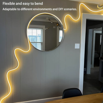 LED Neon Light Strip Touch Dimmer USB Flexible Ambient Glow Strip Lights for Vanity Mirror Bathroom Mirror Live Streaming Fill Light Bedroom Decor White Warm White 118in 196in 2pcs