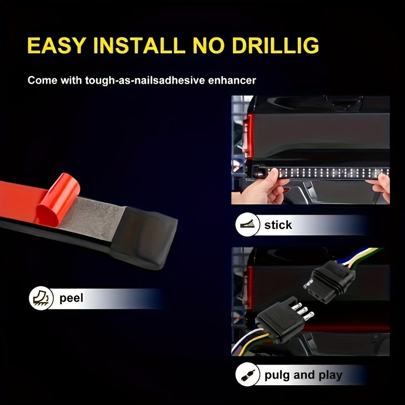 60 Inch LED Rear Parts Light Bar - Flowing LED Decorative Light, 12V, Battery Not Included