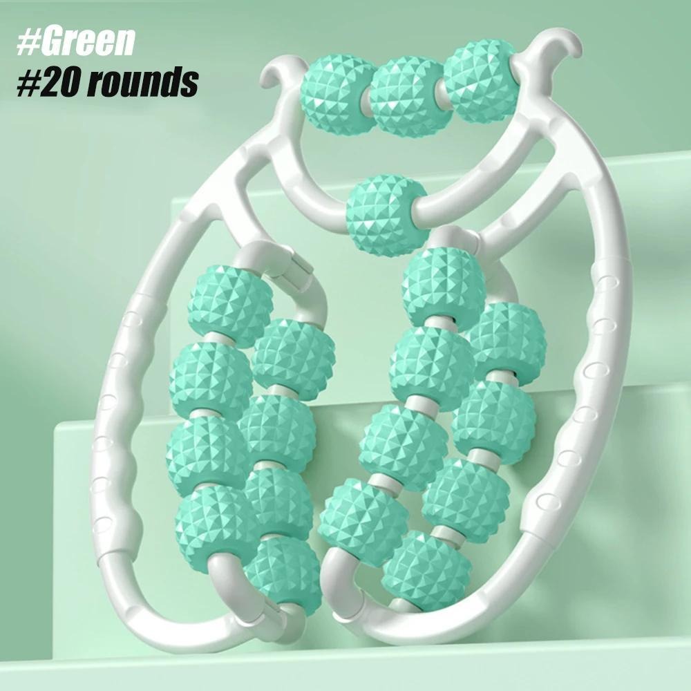 Leg Roller Massager 20-Wheel Manual Body Roller with Textured Bumps for Circulation – Portable Leg, Thigh, Waist & Back Roller for Home Gym Travel, Circulation Booster & Muscle Relief Fitness Tool