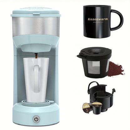 3-in-1 Coffee Machine Single Serve Brewer for K-Cup Pods Ground Coffee and Tea Compact with Reservoir for Kitchen Office Home Dark Blue Black Blue Red Green