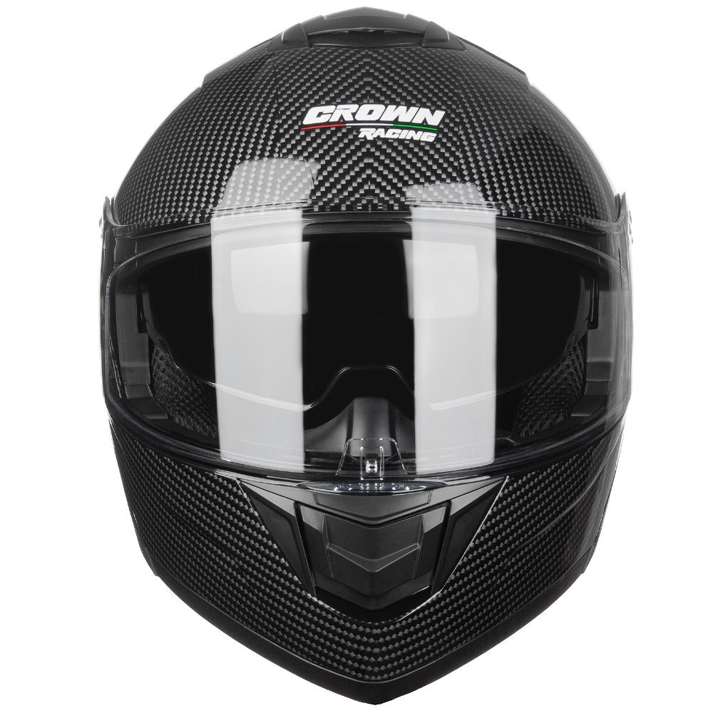 Carbon Fiber Pattern Motorcycle Helmet – Modular Flip-Up Full Face Helmet, Lightweight Motorbike Helmet for Men & Women, Street Riding Safety Helmet M/L/XL