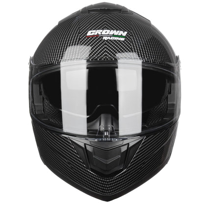 Carbon Fiber Pattern Motorcycle Helmet – Modular Flip-Up Full Face Helmet, Lightweight Motorbike Helmet for Men & Women, Street Riding Safety Helmet M/L/XL