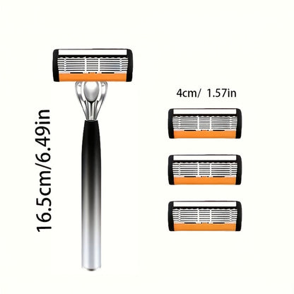 Safety Razor Set for Men 2 Anti-Slip Handles & 24 Ultra-Sharp Replaceable Stainless Steel Blades – Smooth Painless Close Shave, Luxury Wet Shaving Kit, Grooming Gift for Men