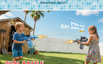 Electric Water Gun for Kids Ages 3-6 – Large Tank Auto Squirt Blaster with Sound & Light Effects, Summer Outdoor Pool Beach Backyard Party Toy, Birthday Gift for Boys & Girls, Black & Blue