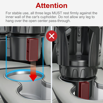 Automatic Car Cup Holder Extender, Adjustable Car Cup Insert Auto Accessories, Suitable for 24/32/45/50oz Travel Thermal Cups and Water Bottles, Large Water Bottle Rack