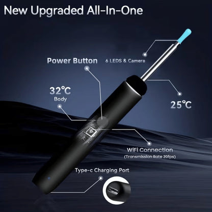 Visual Ear Pick Set 7-Piece Earwax Removal Tool with Camera and Light – Ear Pick Covers Included, Compatible with All Smartphones, Safe Home Ear Cleaning Kit for Adults