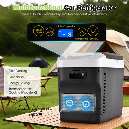 Portable Car Refrigerator Cooler & Warmer, 12V/24V DC & 120V AC Thermoelectric Fridge with Dual-Core Cooling – 23 or 31 Quart Electric Cooler for Camping, RV, Road Trip and Fishing