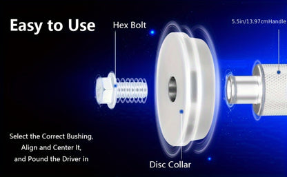Bearing Press Kit 10-Piece – Bearing Race & Seal Bushing Driver Installation Set with 9 Double-Sided Adapters for Automotive Bearing Installation