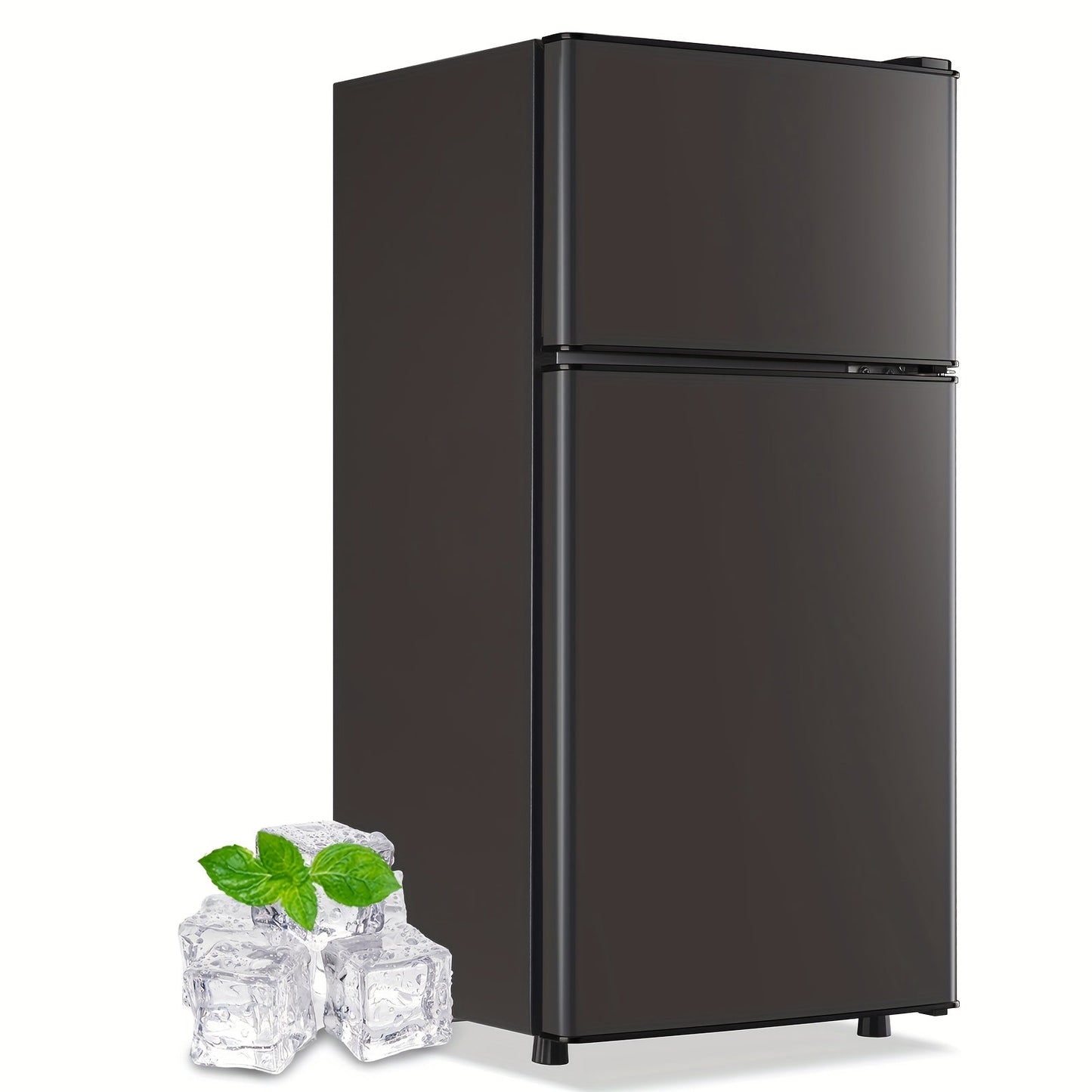 Mini Refrigerator with Freezer, 2.4 Cu Ft Double Door Small Fridge with Removable Shelves & Adjustable Feet – Compact Personal Fridge for Bedroom, Dorm, Apartment, Home Office and Kitchen
