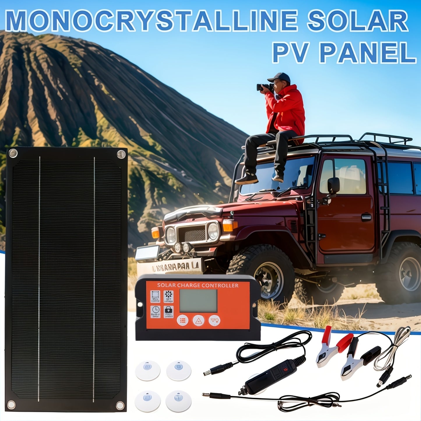 600W Solar Panel Kit with 100A PWM Controller - 100W 200W Monocrystalline Panels for RV, Camping, Car & Boat Battery Charging | Portable Off-Grid Solar System