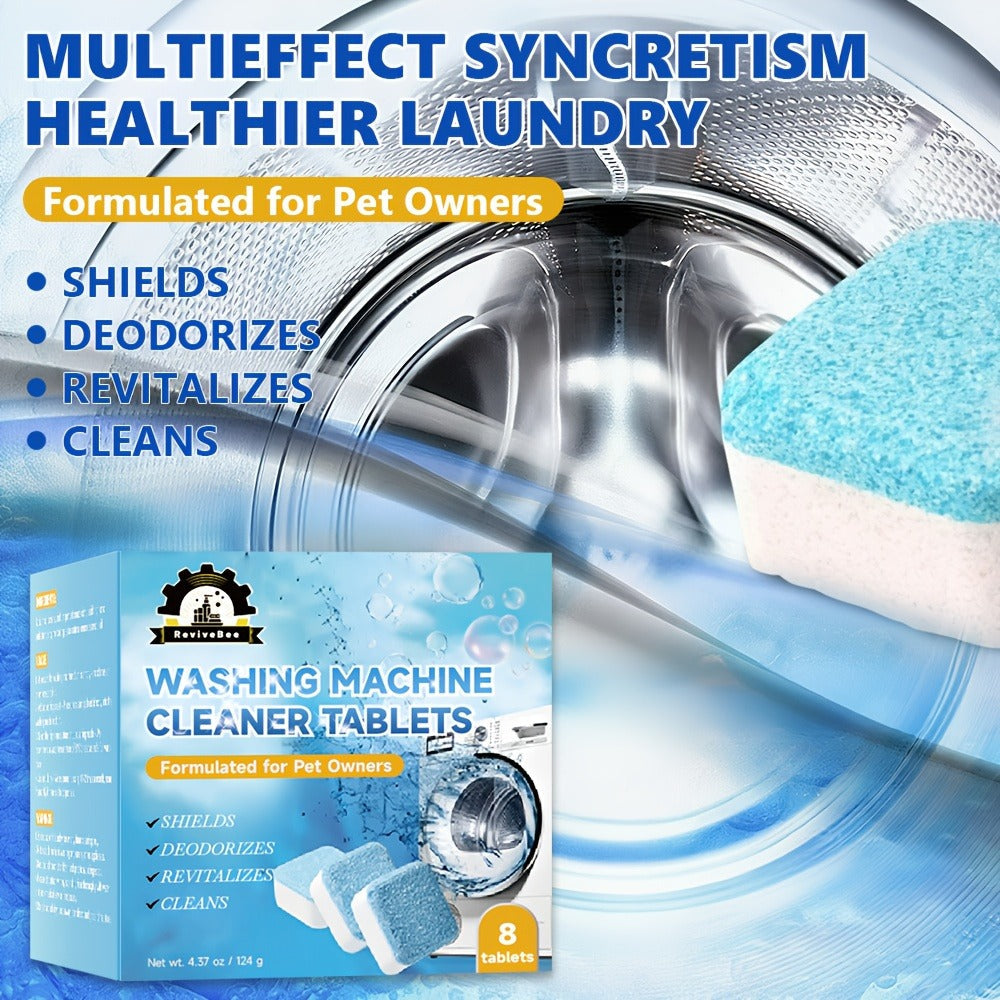 Washing Machine Cleaner Tablets Deep Cleaning Descaler for HE Front Loader Top Load Washer Septic Safe Deodorizer Removes Odor Residue Drum & Tub Seal Cleaner 16 24 32 40 Packs Bulk Value