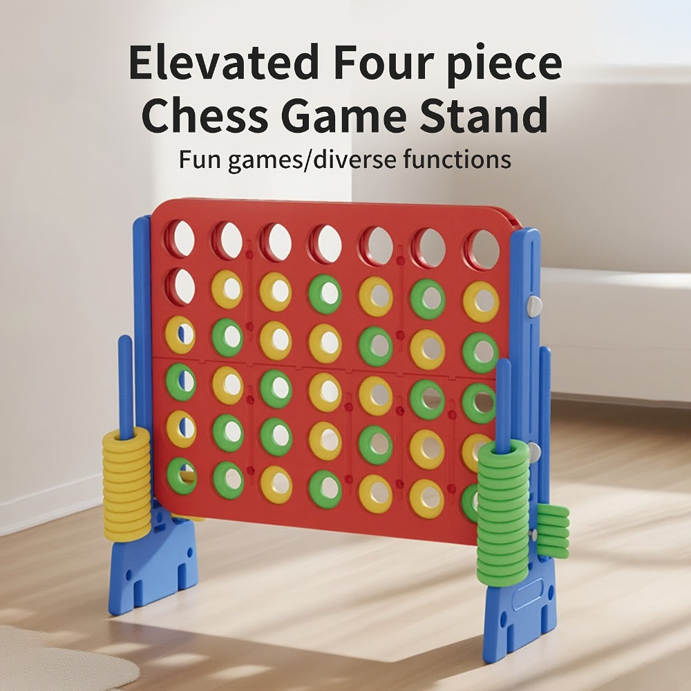Height Adjustable Giant Connect 4 Game 33–37 Inch – Jumbo 4-in-a-Row Outdoor Yard Game with Quick Release Slider for Teens, Adults & Families, Indoor Outdoor BBQ Birthday Party Tailgate Game Set, Blue Red