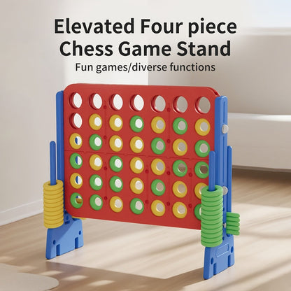Height Adjustable Giant Connect 4 Game 33–37 Inch – Jumbo 4-in-a-Row Outdoor Yard Game with Quick Release Slider for Teens, Adults & Families, Indoor Outdoor BBQ Birthday Party Tailgate Game Set, Blue Red