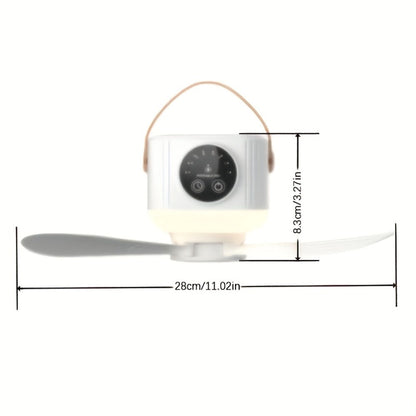 Camping Fan with Light & USB Rechargeable | Portable Outdoor Tent Fan with Tripod Stand, Detachable Blades, Adjustable Speed & Brightness for Camping, Bedroom, Dormitory & Travel Use – Silent Operation