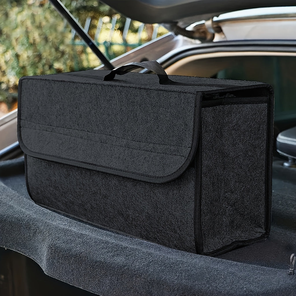 1pc Foldable Storage Box, Dual-Use Soft Storage Container for Car and Home, Lightweight Trunk Organizer