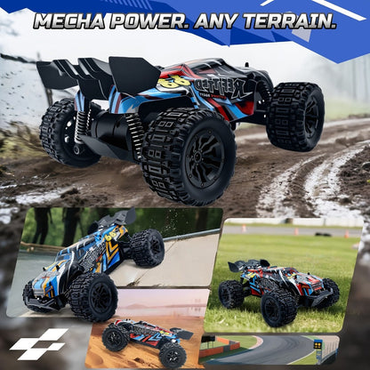 1:18 Scale RC Off-Road Car 35+ KM/H 4WD – 2.4GHz High Speed All-Terrain Remote Control Truck, Hobby Grade RC Racing Crawler for Kids & Adults, Birthday Gift, Blue or Red