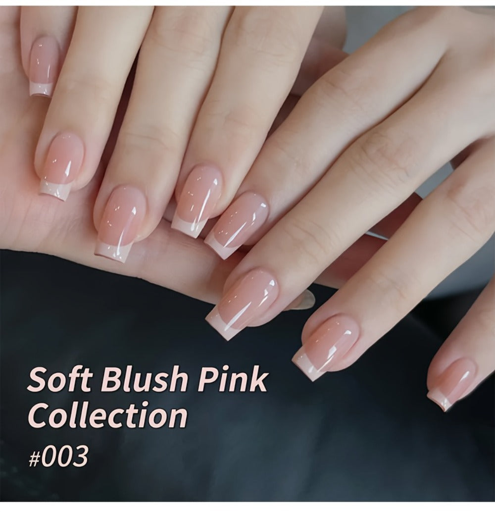 Gel Nail Polish Set 8 Colors Semi-Permanent Soak-Off LED Cure Long-Lasting Manicure Kit - 0.51oz Each Bottle Gentle Pink Shades 001-008 DIY Home Salon Nail Art Gift for Women