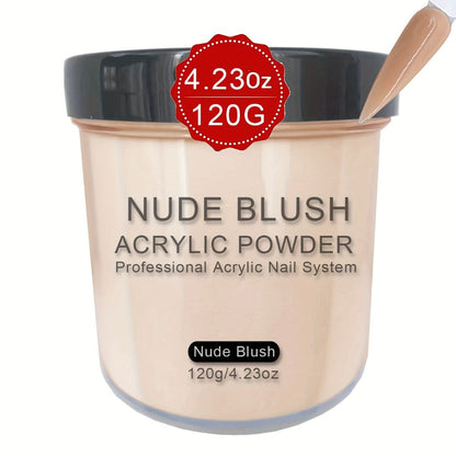 Nude Beige Acrylic Nail Powder 4oz – Natural Sheer Cover Sculpting Powder for Nail Extensions Overlays Enhancements Salon & DIY Manicure Professional System