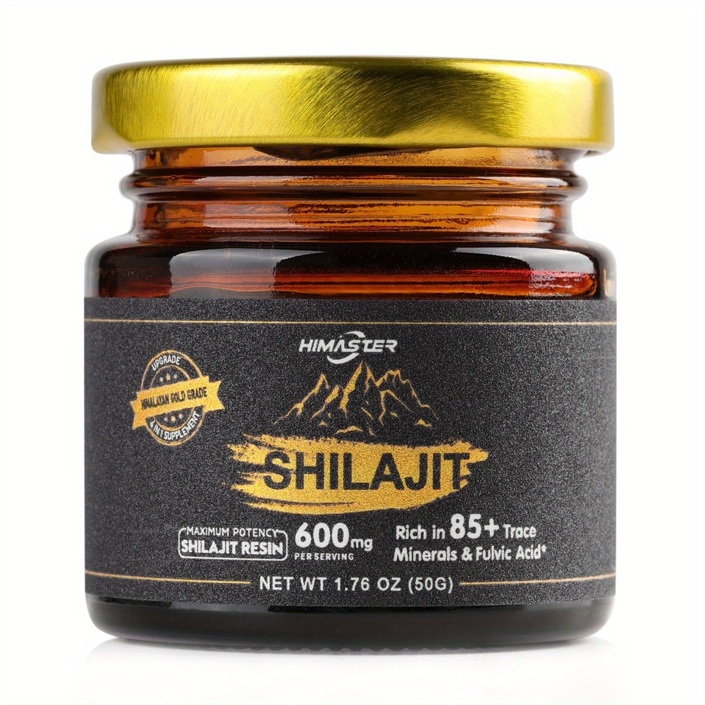 Himalayan Shilajit Resin Gold Grade — 85+ Trace Minerals & High Fulvic Acid | Pure Authentic Ayurvedic Energy Stamina & Cognitive Support Supplement | Natural Unprocessed Resin with Measuring Spoon