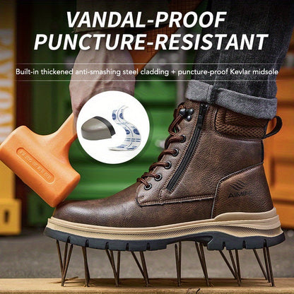 Men's Work & Safety Boots - Steel Toe Protection & Puncture Resistant