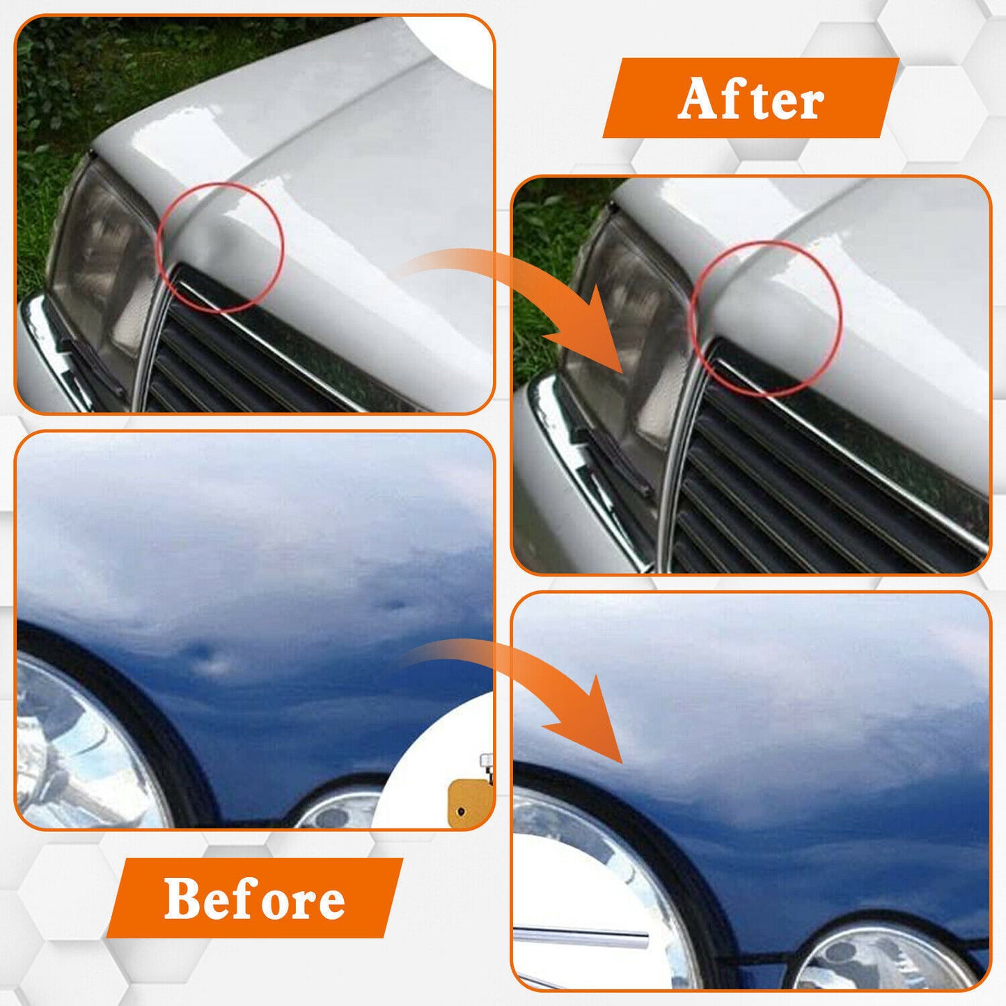 Paintless Dent Repair Kit 21pcs – Car Dent Puller with Hot Glue Gun, Suction Cup Tabs & Bridge Puller, PDR Tool Set for DIY Auto Body Dent Removal, No Paint Damage, Works on Cars, Trucks & Home Use