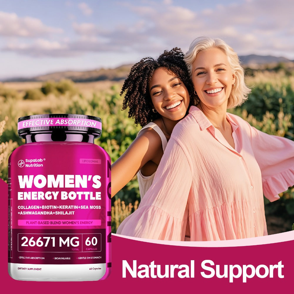 Sea Moss & Ashwagandha Women's Energy Supplement 20-in-1 with Shilajit - Hormonal Balance, Focus, Sleep & Daily Vitality Capsules for Women - Energize by Day, Restore by Night Formula