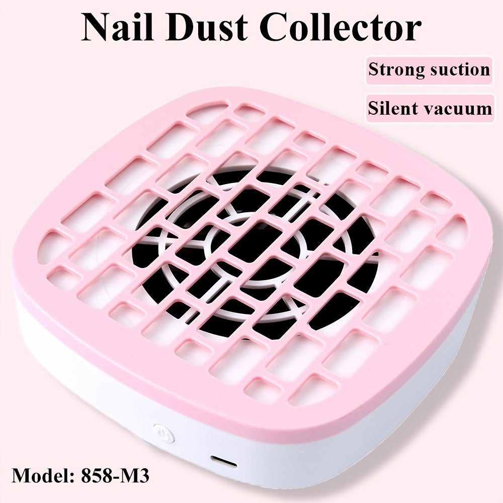 Nail Dust Collector Desktop USB Electric Nail Vacuum Fan Powerful Suction Powder Removal Machine with Filter for Manicure Nail Drill Salon Home Use White Pink Blue Purple
