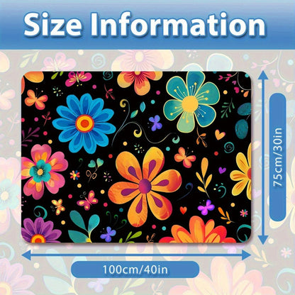 Car Cargo Mat Anti-Slip with Floral Pattern – Universal Trunk Liner Pad for Pets & Dogs, High Temperature Resistant, Waterproof Car Interior Accessory for SUV, Camping & Outdoor Use