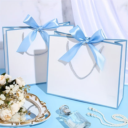 Gift Bags with Handles for Party Favors - Butterfly Ribbon Thank You Bags Wedding Baby Shower Birthday Bridesmaid Housewarming Autumn Celebration Elegant Packaging 12 24 36pcs