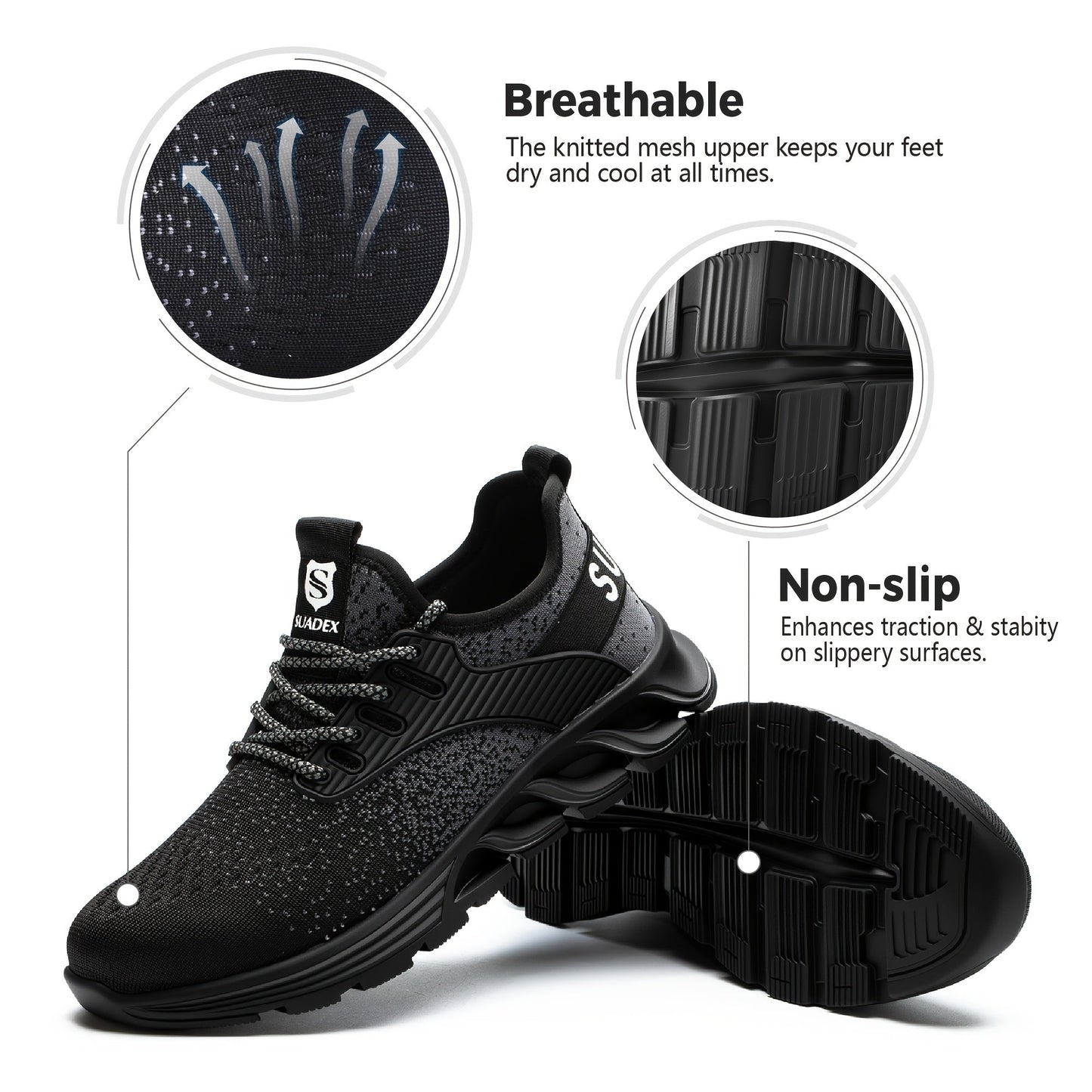 Unisex Work & Safety Shoes - Steel Toe Protection & Non-Slip Sole